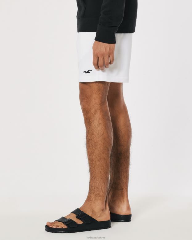 Bottoms Hollister Men Logo Icon Terry Fleece Shorts 7\\ 488201258 White